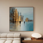 Abstract 1335 Canvas Art 16" x 16" / 40 x 40 cm / Black