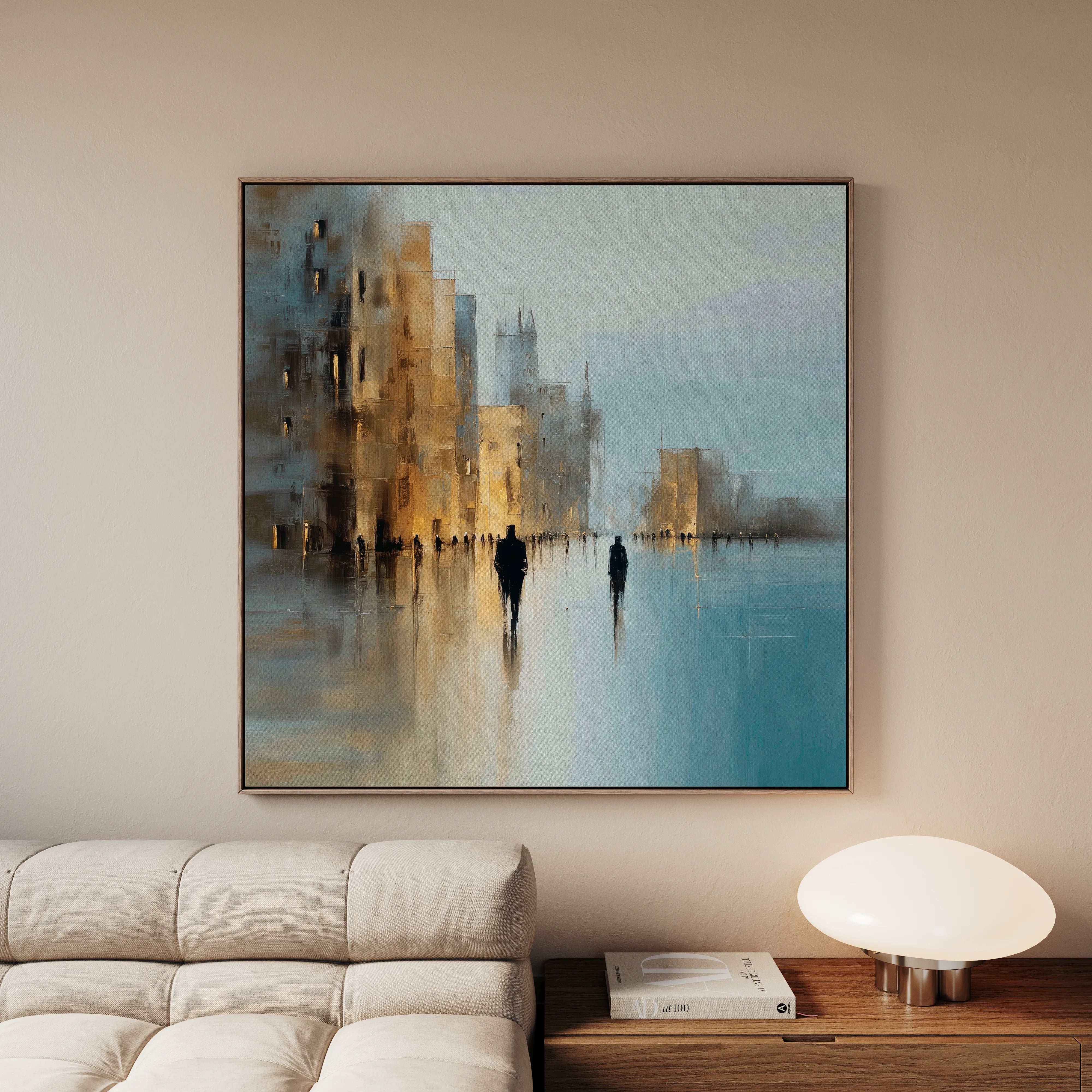 Abstract 1335 Canvas Art 16" x 16" / 40 x 40 cm / Black