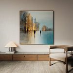 Abstract 1335 Canvas Art 16" x 16" / 40 x 40 cm / Black