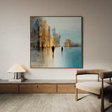 Abstract 1335 Canvas Art 16" x 16" / 40 x 40 cm / Black