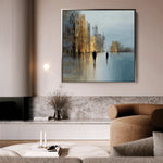 Abstract 1335 Canvas Art 16" x 16" / 40 x 40 cm / Black
