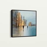 Abstract 1335 Canvas Art 16" x 16" / 40 x 40 cm / Black