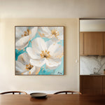 Floral 1335 Canvas Art 16" x 16" / 40 x 40 cm / Black