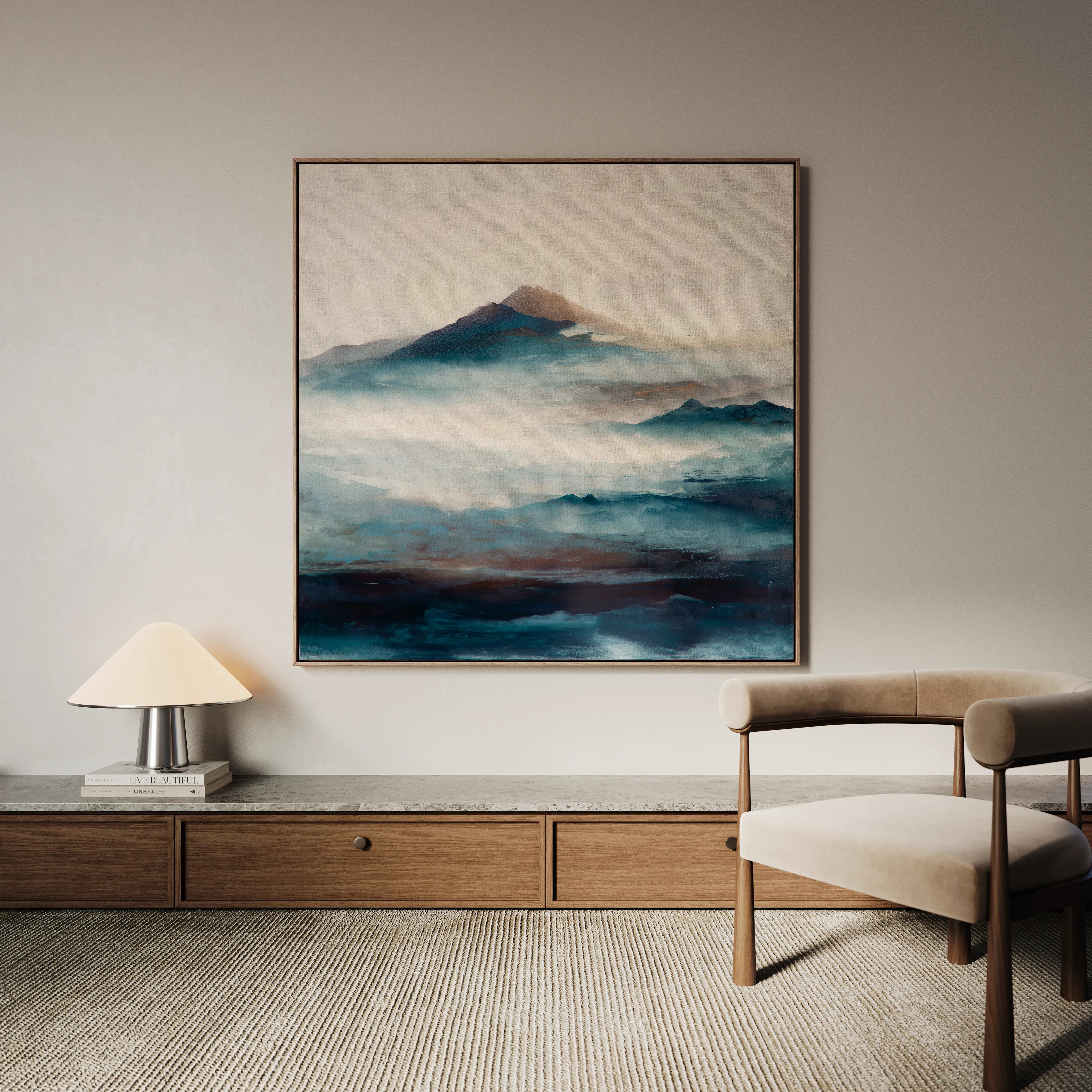 Abstract 1336 Canvas Art 16" x 16" / 40 x 40 cm / Black