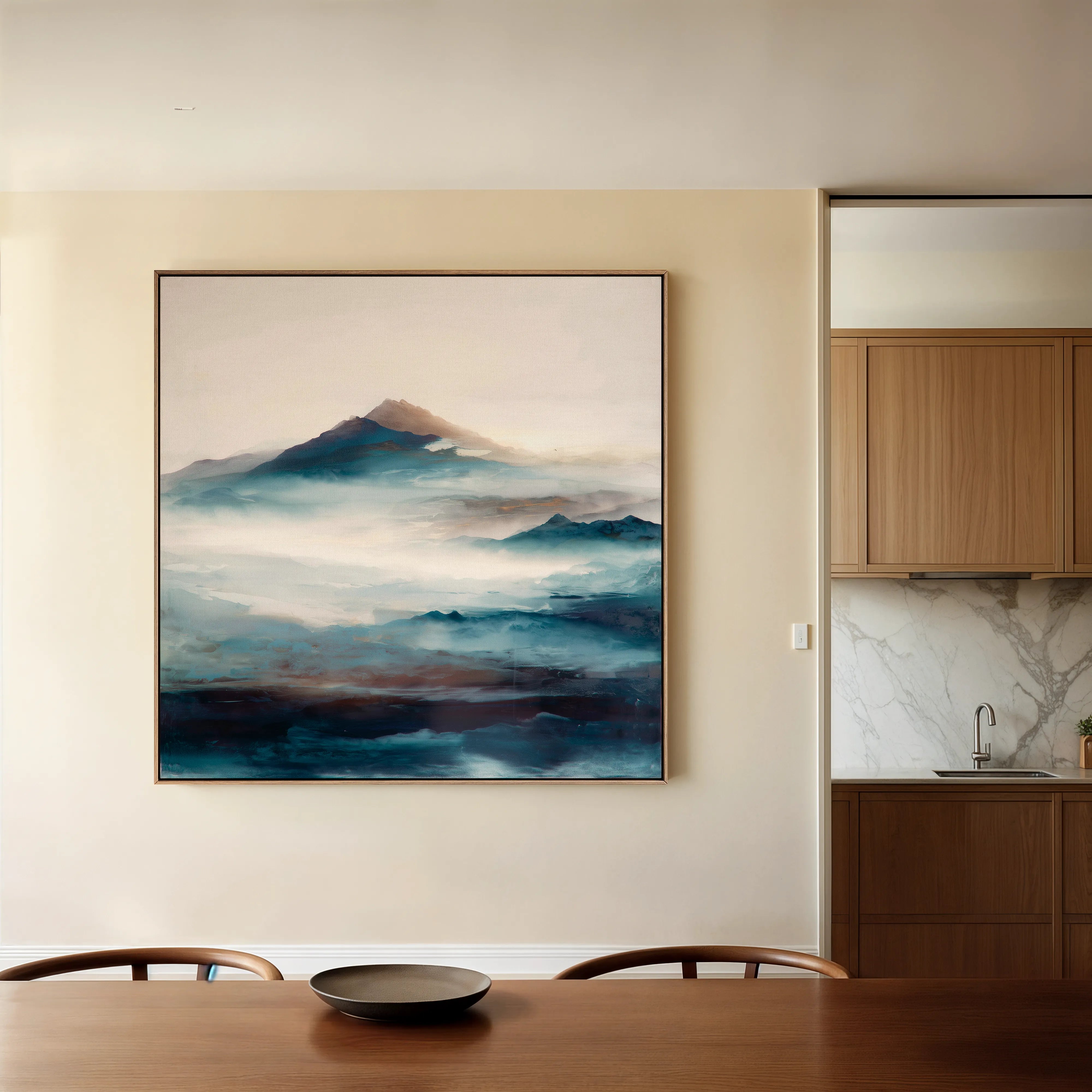 Abstract 1336 Canvas Art 16" x 16" / 40 x 40 cm / Black