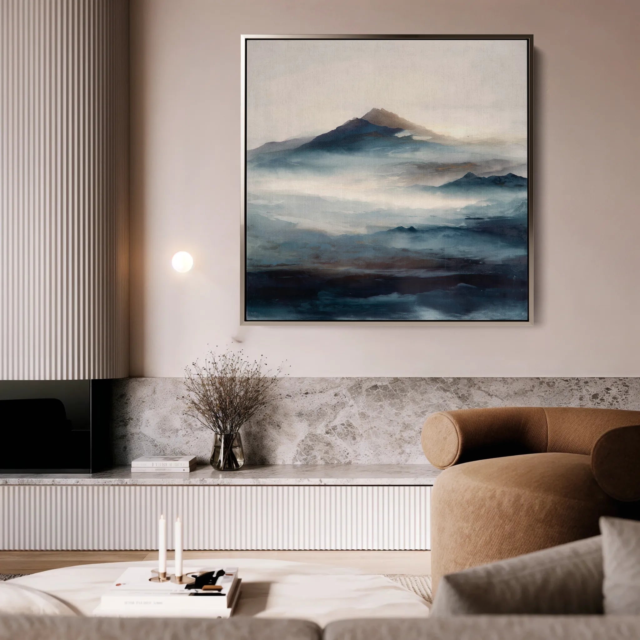 Abstract 1336 Canvas Art 16" x 16" / 40 x 40 cm / Black