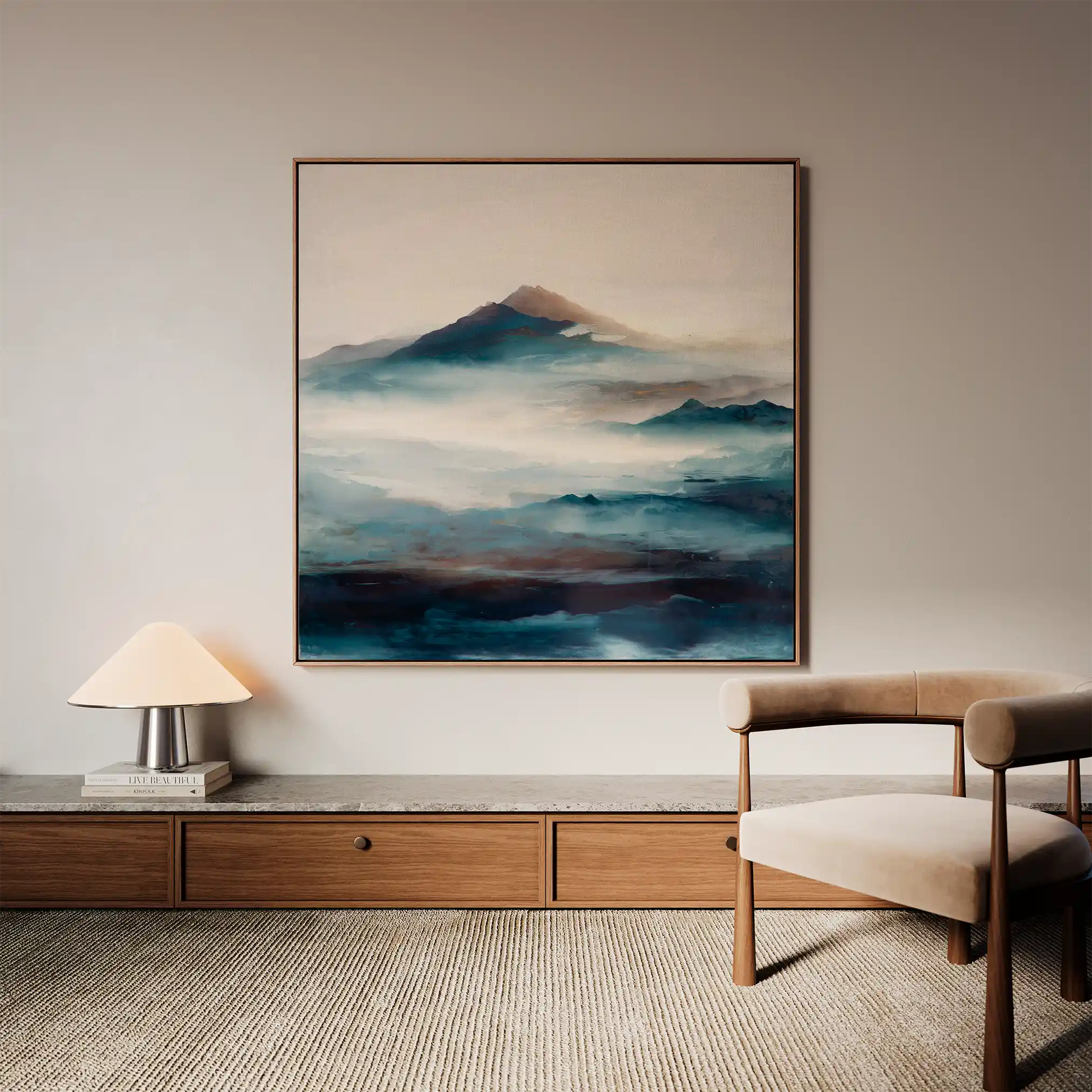 Abstract 1336 Canvas Art 60 x 60 cm / Black