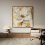 Floral 1336 Canvas Art 16" x 16" / 40 x 40 cm / Black
