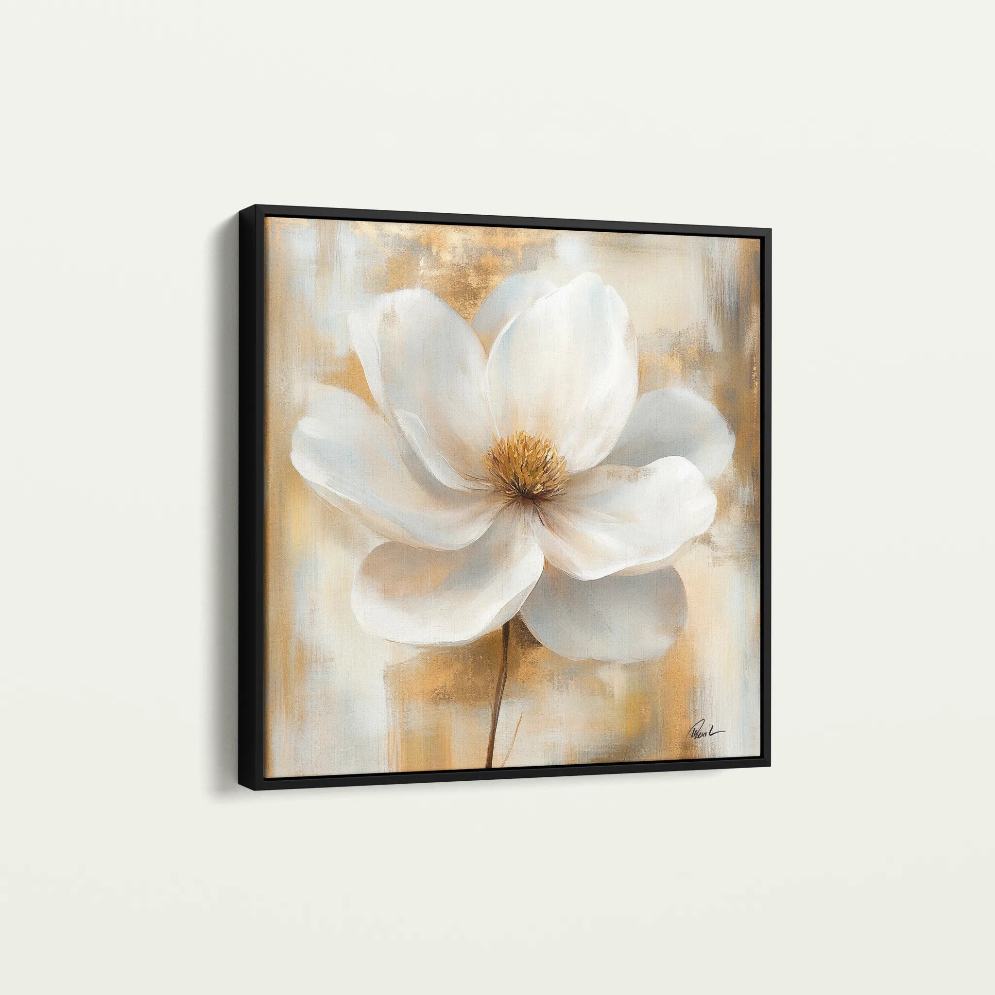 Floral 1336 Canvas Art 16" x 16" / 40 x 40 cm / Black