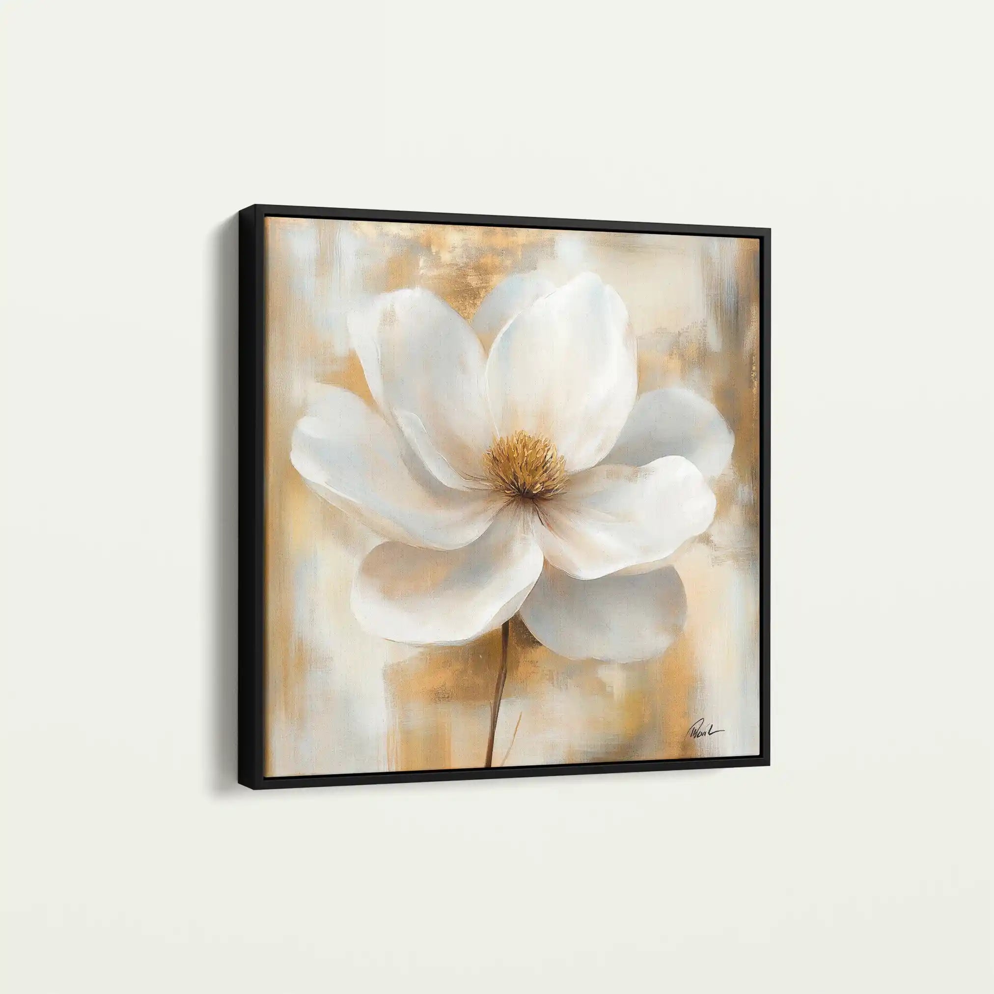 Floral 1336 Canvas Art 60 x 60 cm / Black