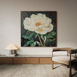 Floral 1337 Canvas Art 16" x 16" / 40 x 40 cm / Black