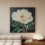 Floral 1337 Canvas Art 16" x 16" / 40 x 40 cm / Black