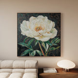 Floral 1337 Canvas Art 16" x 16" / 40 x 40 cm / Black