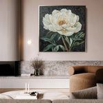 Floral 1337 Canvas Art 16" x 16" / 40 x 40 cm / Black