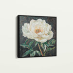 Floral 1337 Canvas Art 16" x 16" / 40 x 40 cm / Black