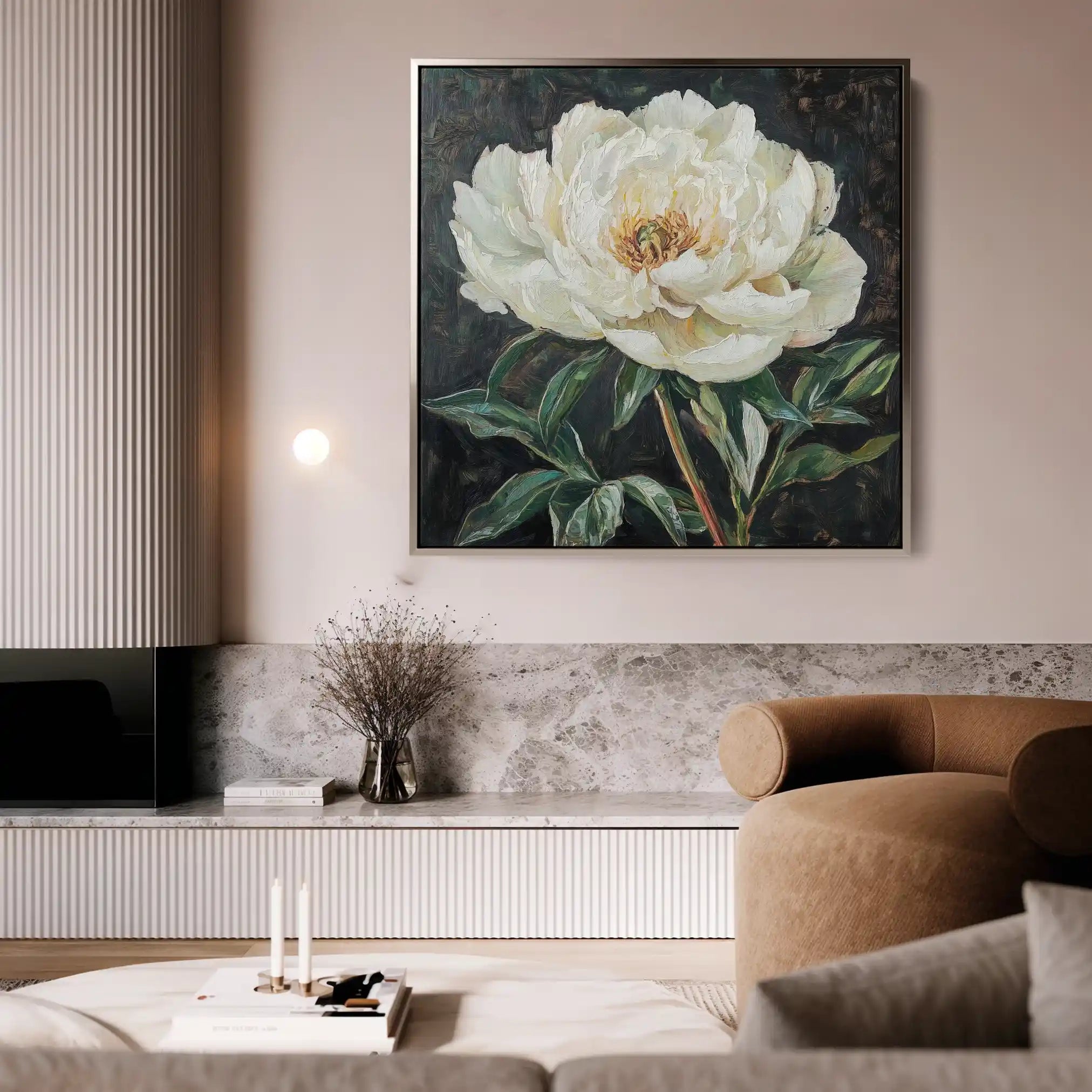 Floral 1337 Canvas Art 60 x 60 cm / Black