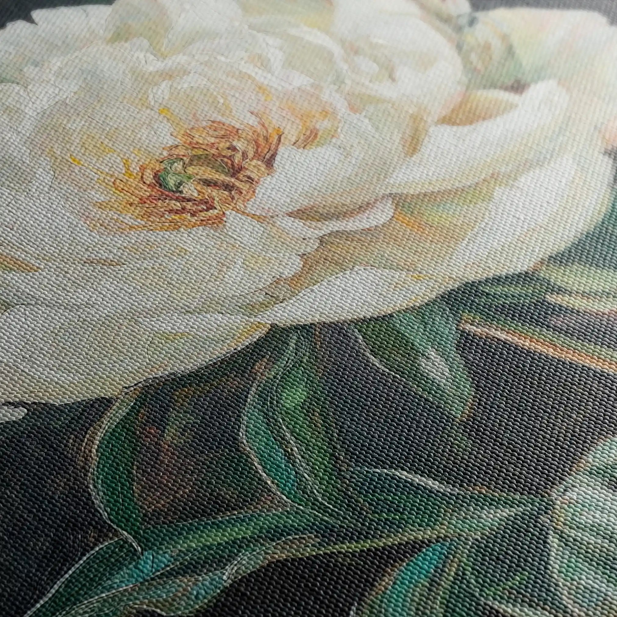 Floral 1337 Canvas Art 60 x 60 cm / Black