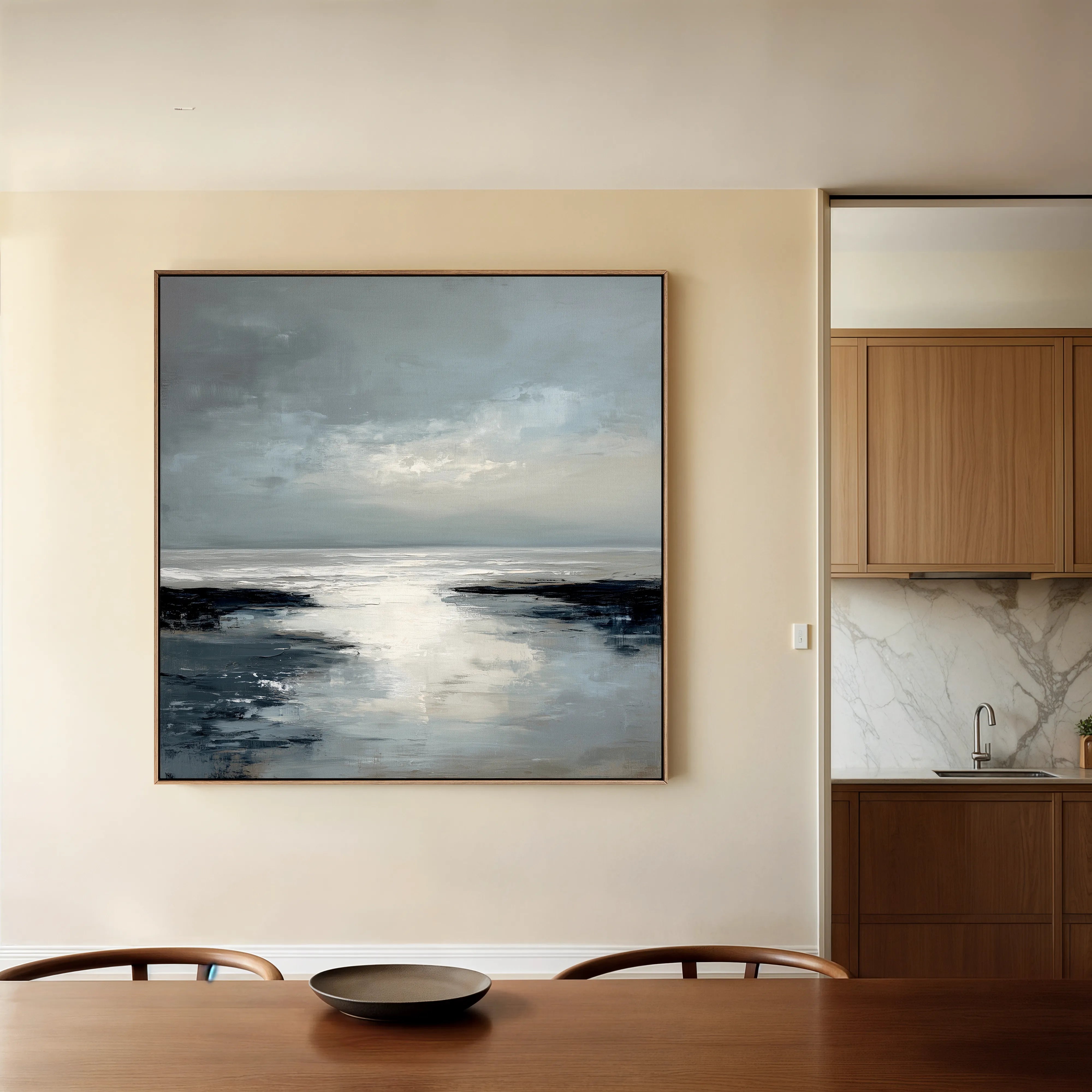 Abstract 1338 Canvas Art 16" x 16" / 40 x 40 cm / Black