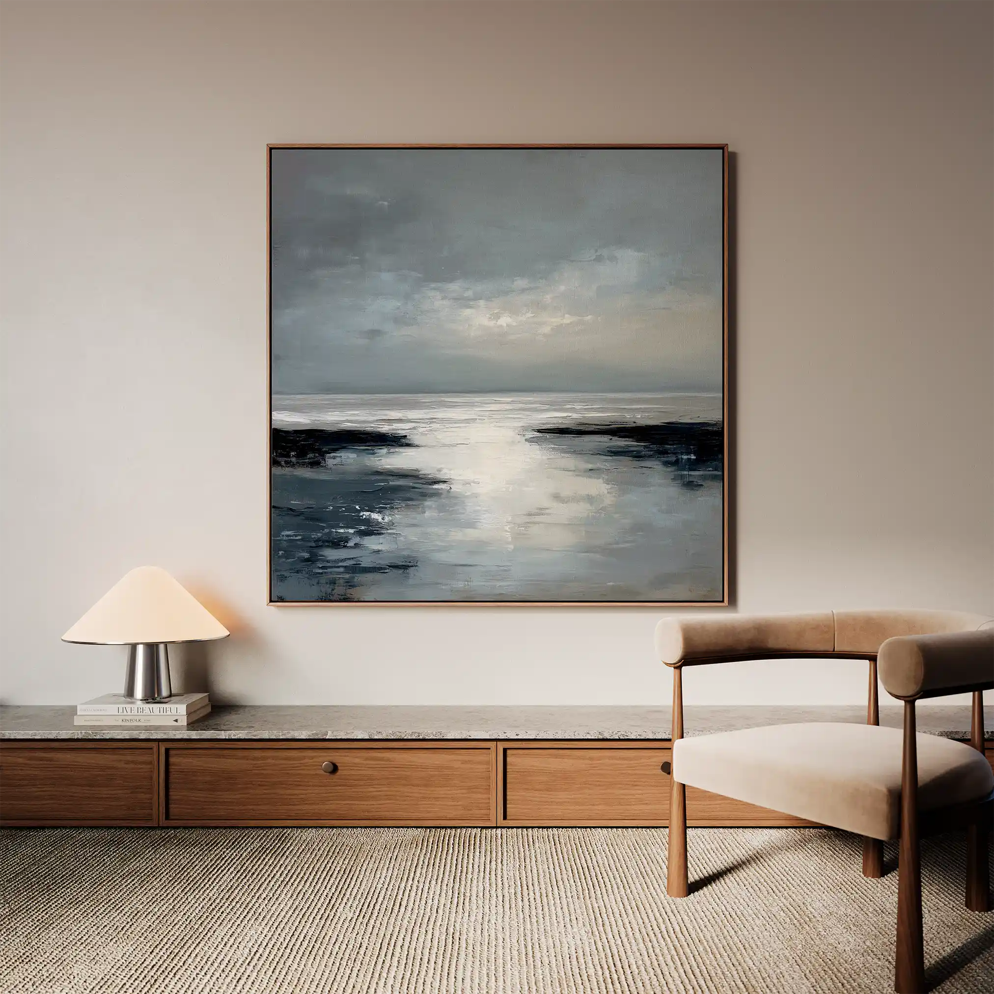 Abstract 1338 Canvas Art 60 x 60 cm / Black