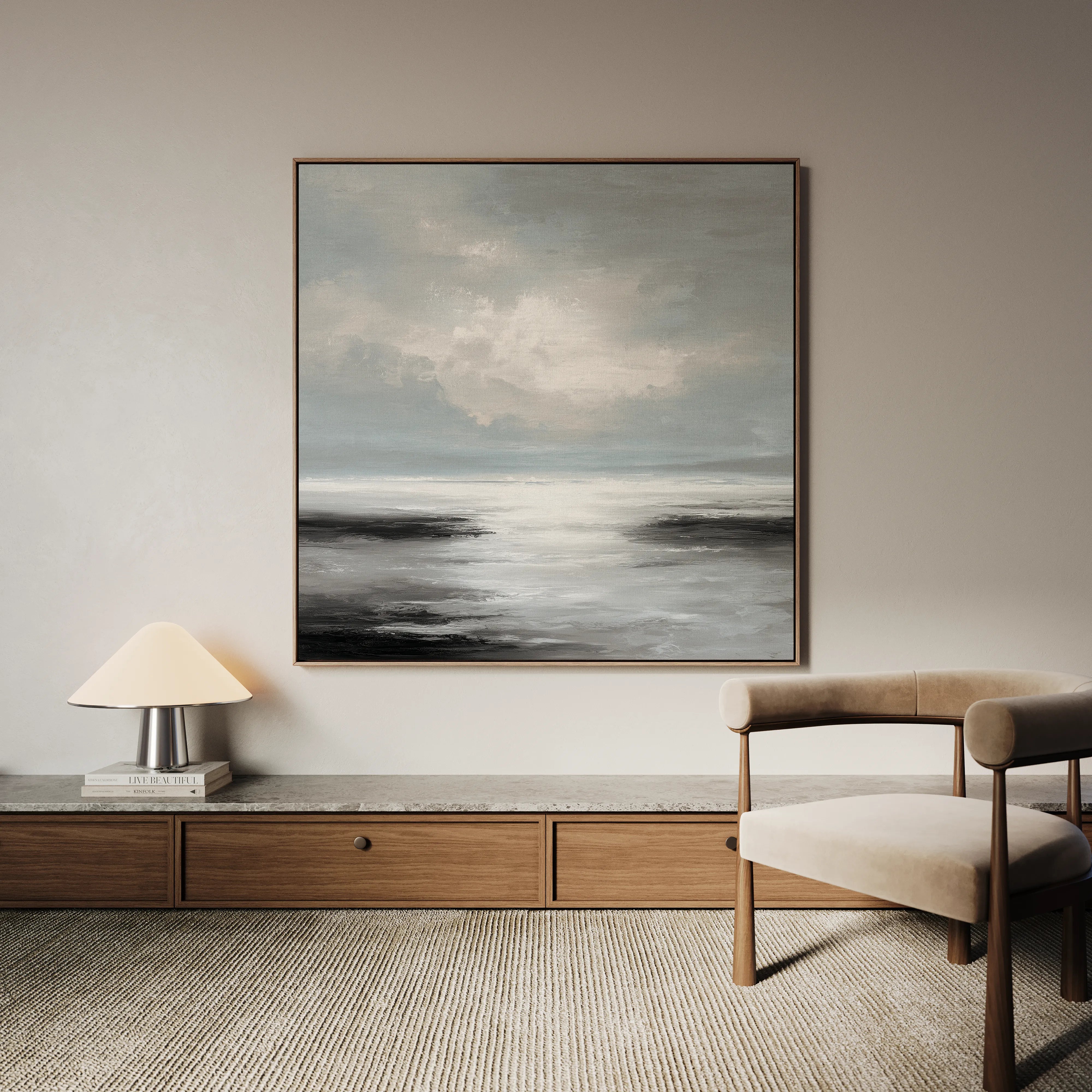 Abstract 1339 Canvas Art 16" x 16" / 40 x 40 cm / Black