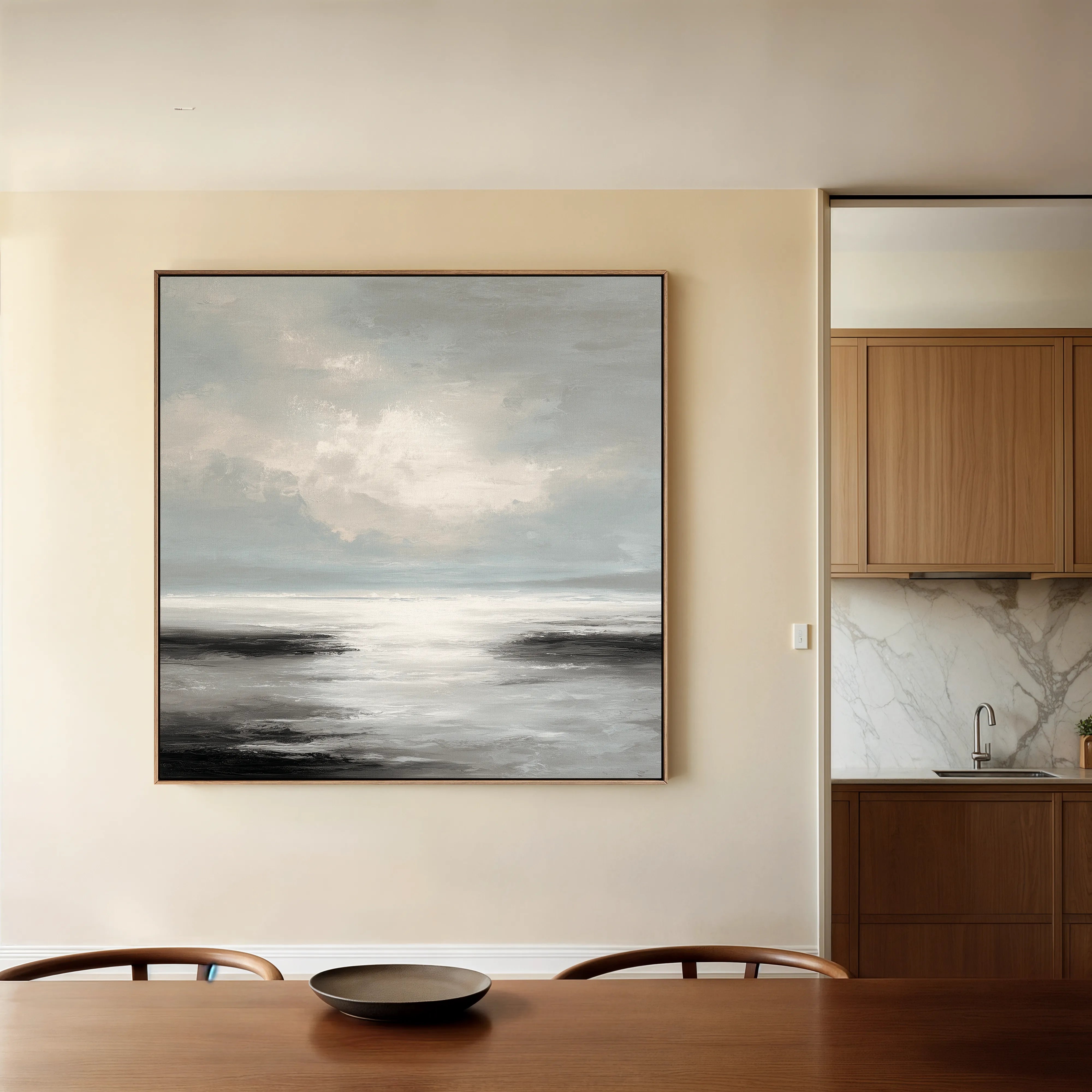 Abstract 1339 Canvas Art 16" x 16" / 40 x 40 cm / Black