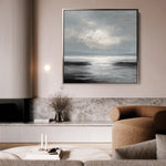 Abstract 1339 Canvas Art 16" x 16" / 40 x 40 cm / Black