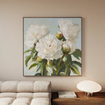 Floral 1339 Canvas Art 16" x 16" / 40 x 40 cm / Black