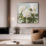 Floral 1339 Canvas Art 16" x 16" / 40 x 40 cm / Black