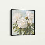 Floral 1339 Canvas Art 16" x 16" / 40 x 40 cm / Black