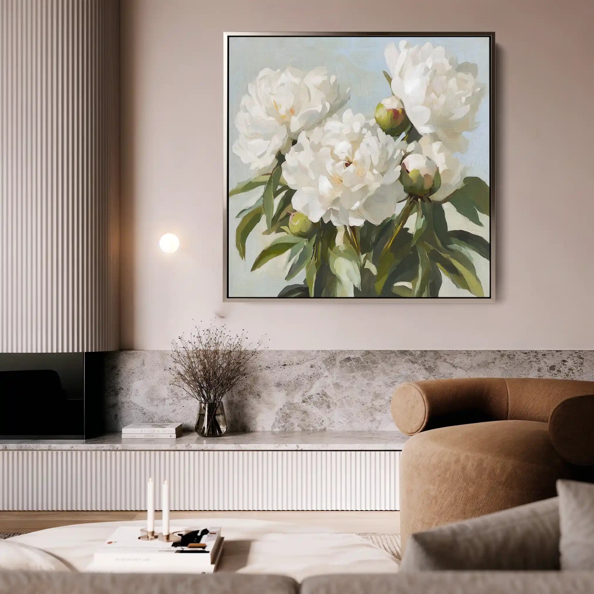 Floral 1339 Canvas Art 60 x 60 cm / Black