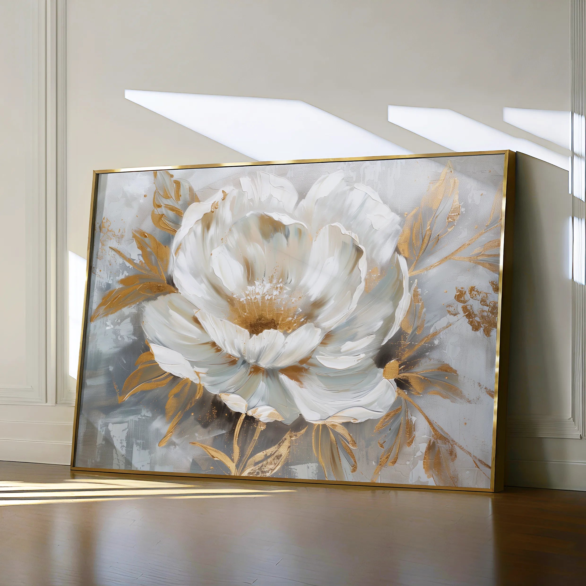 Floral 134 Canvas Art 18" x 24" / 45 x 60 cm / Black
