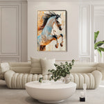Horses 134 Canvas Art 18" x 24" / 45 x 60 cm / Black