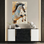 Horses 134 Canvas Art 18" x 24" / 45 x 60 cm / Black