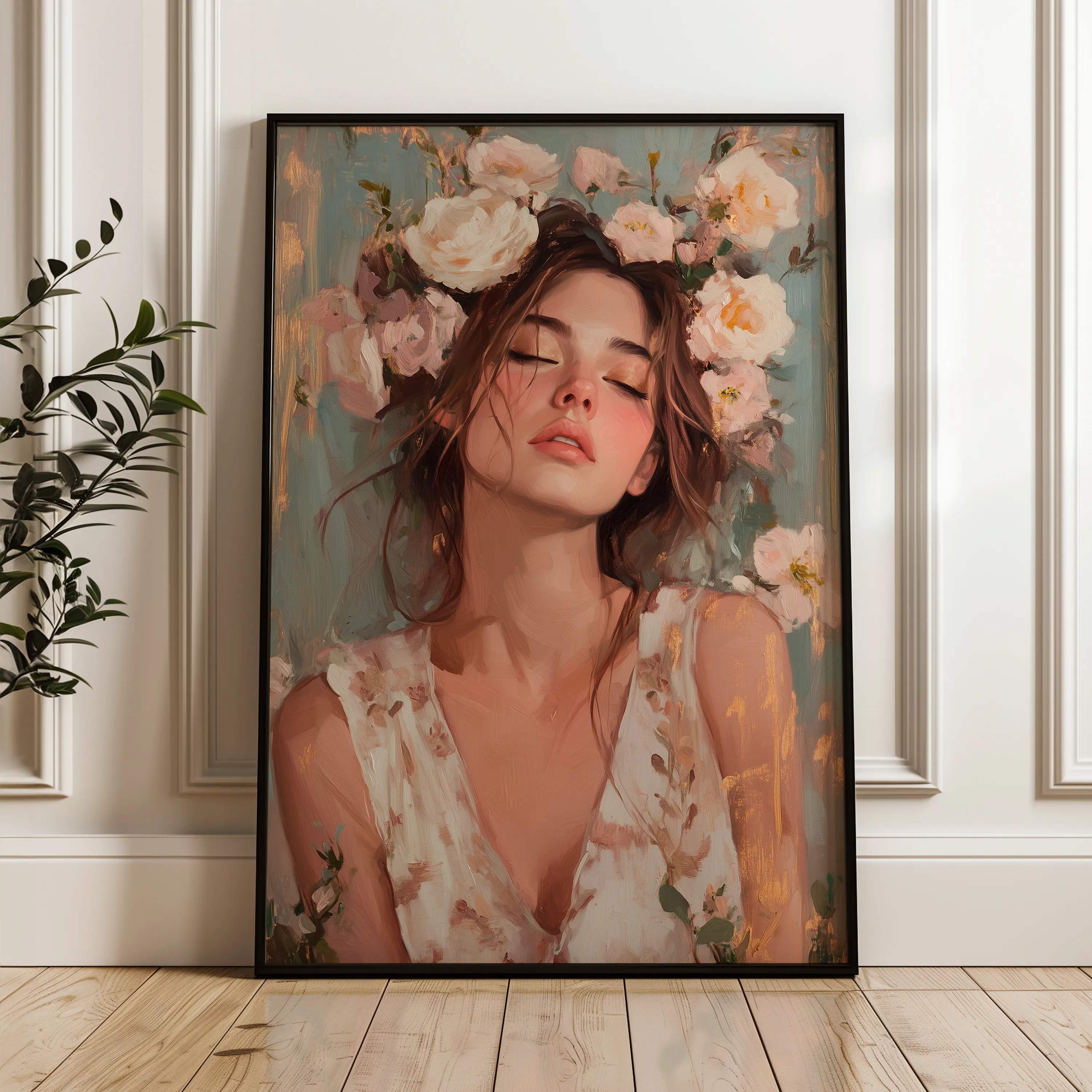 Portrait 134 Canvas Art 18" x 24" / 45 x 60 cm / Black