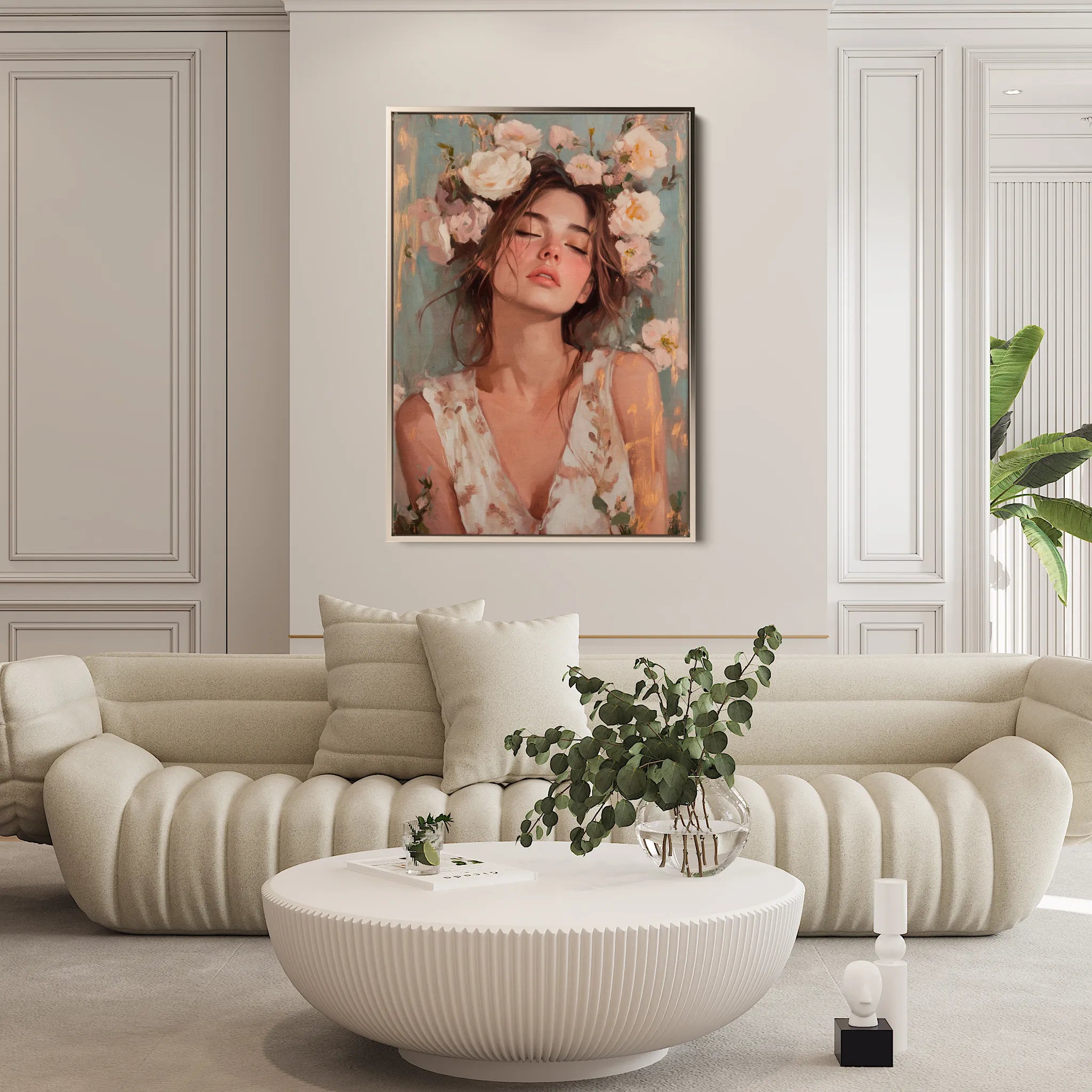 Portrait 134 Canvas Art 18" x 24" / 45 x 60 cm / Black