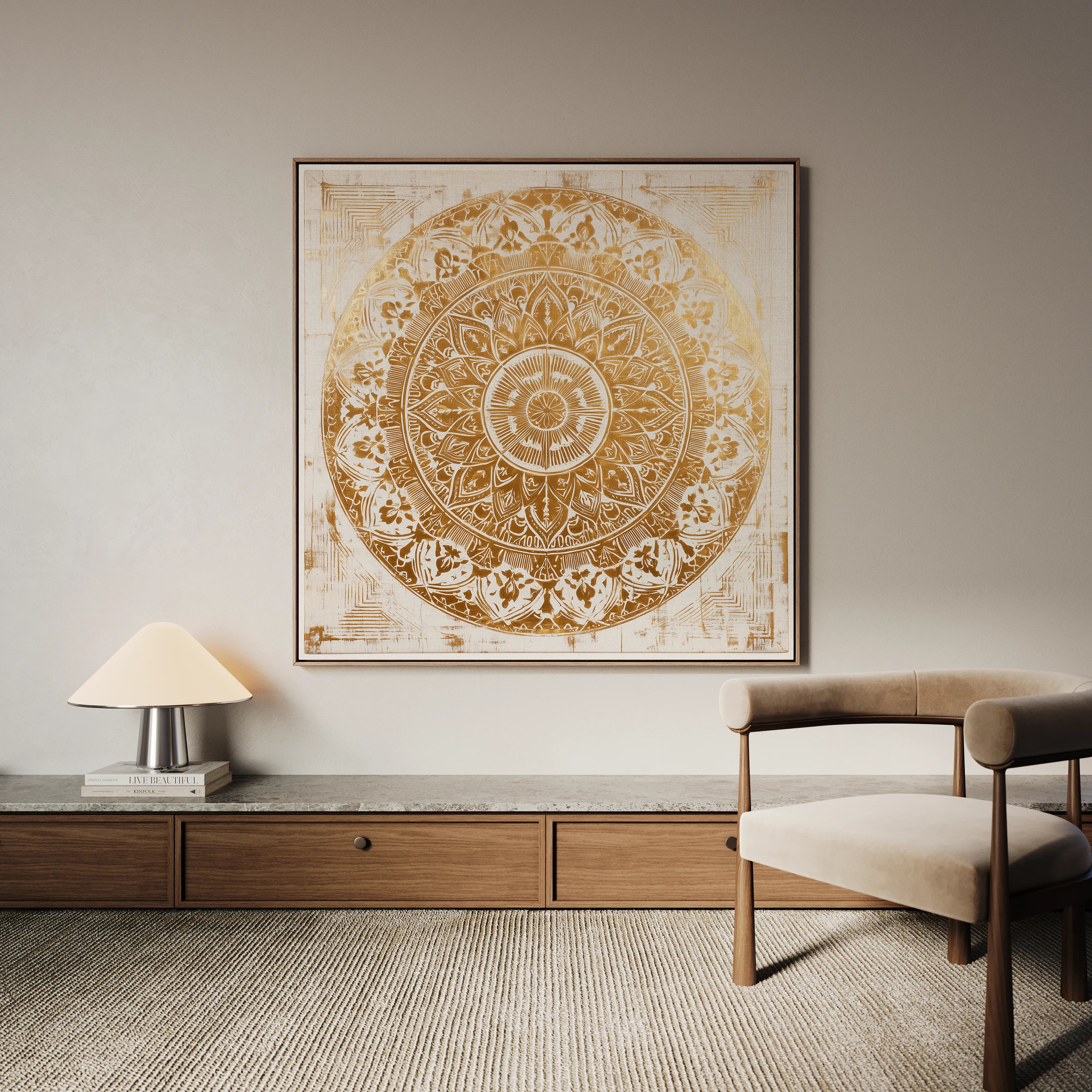 Abstract 1340 Canvas Art 16" x 16" / 40 x 40 cm / Black