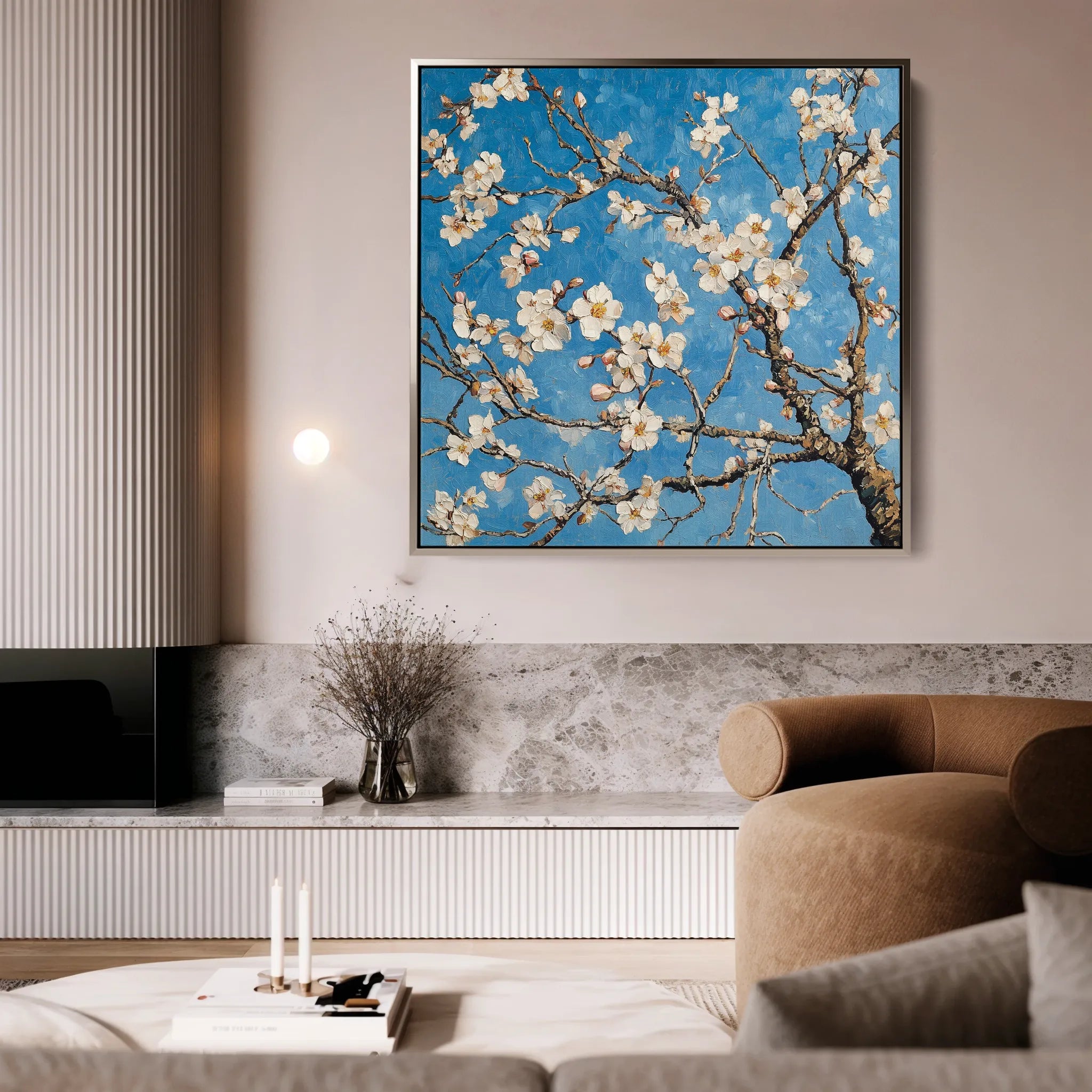 Floral 1340 Canvas Art 16" x 16" / 40 x 40 cm / Black