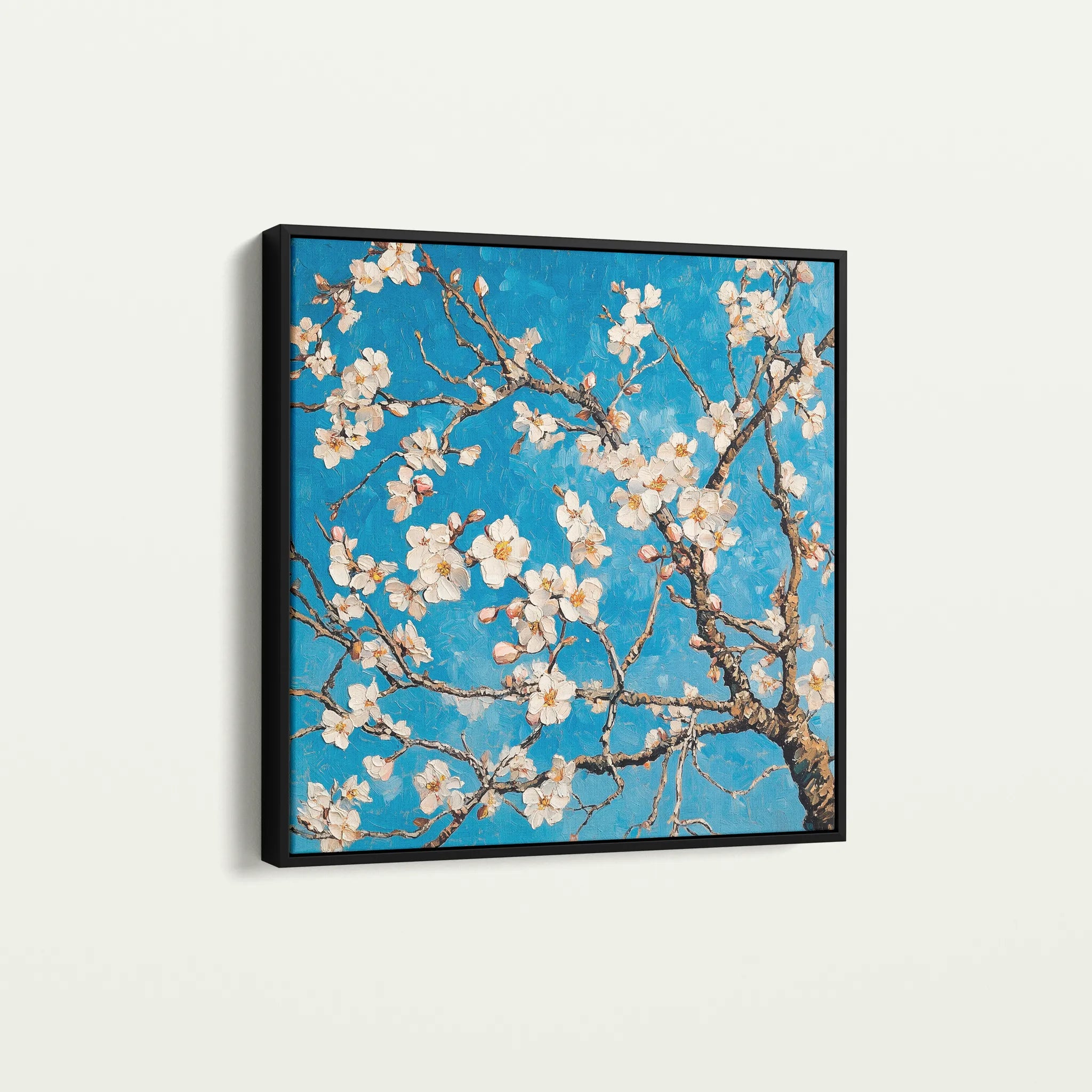 Floral 1340 Canvas Art 16" x 16" / 40 x 40 cm / Black