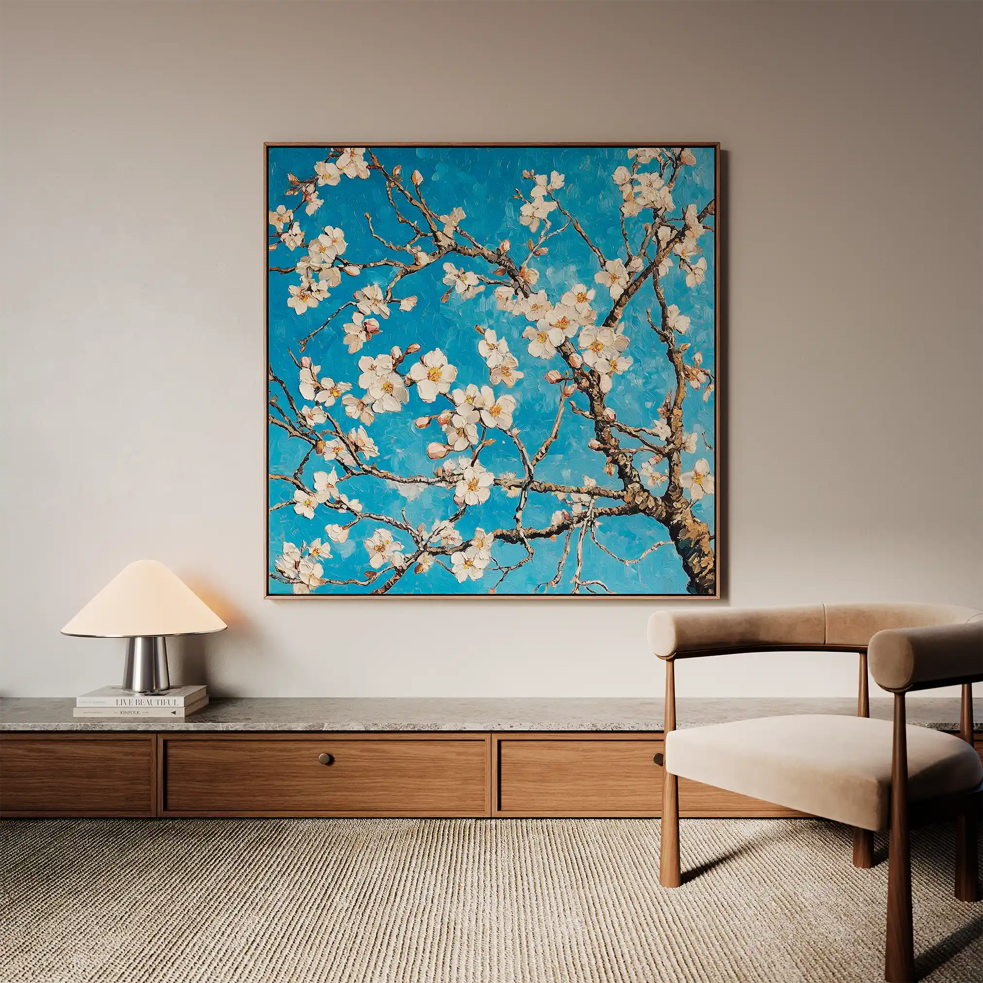 Floral 1340 Canvas Art 60 x 60 cm / Black
