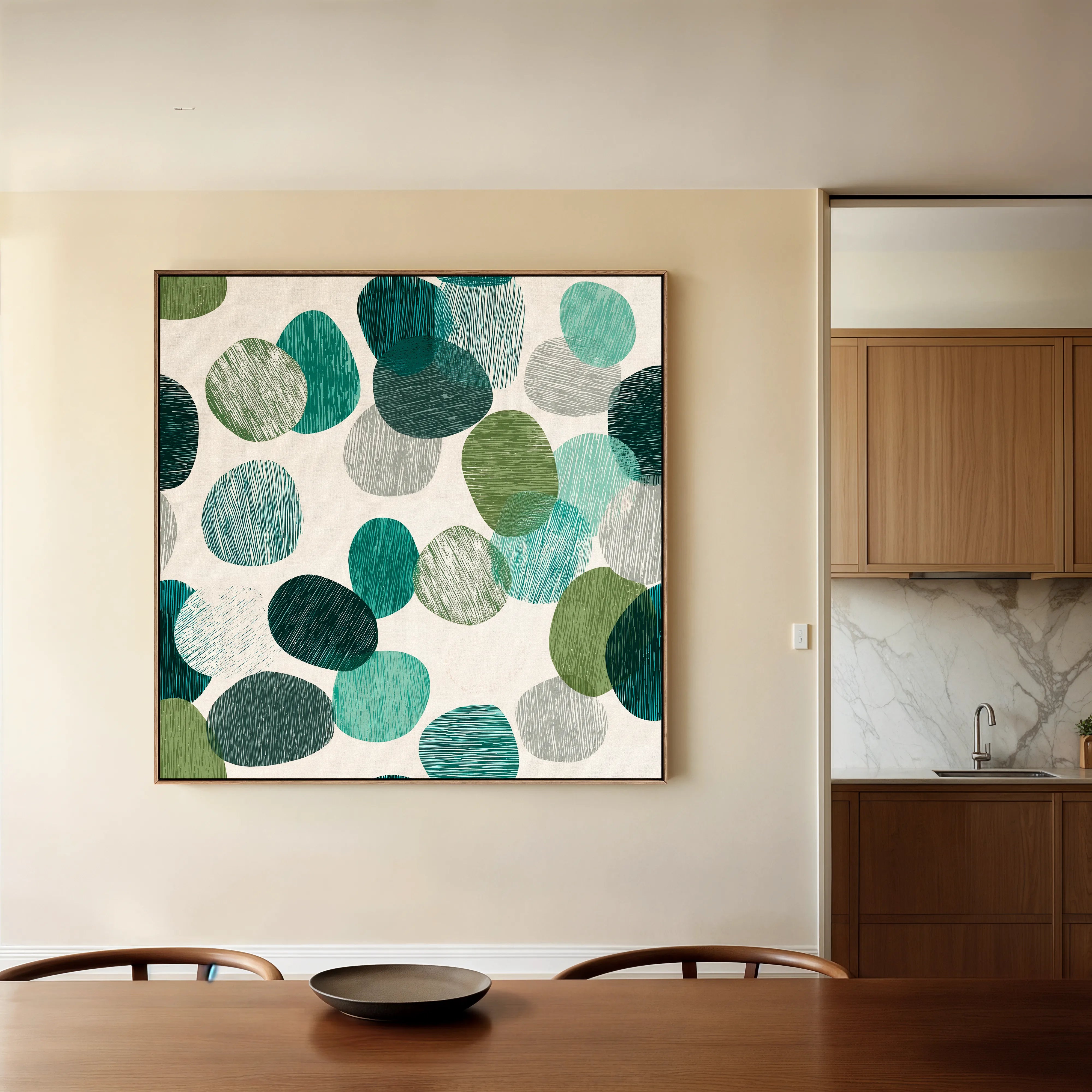 Abstract 1341 Canvas Art 16" x 16" / 40 x 40 cm / Black