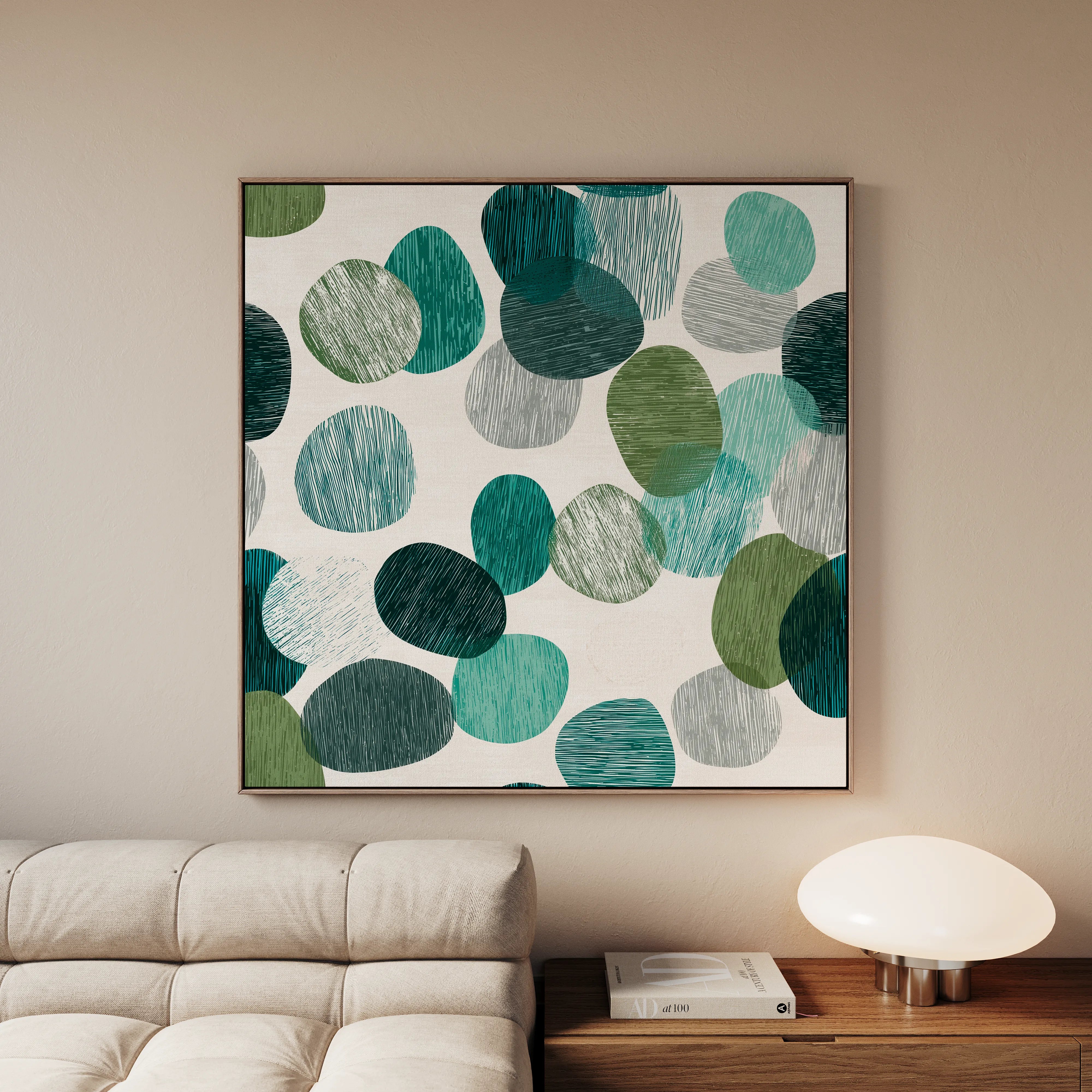 Abstract 1341 Canvas Art 16" x 16" / 40 x 40 cm / Black