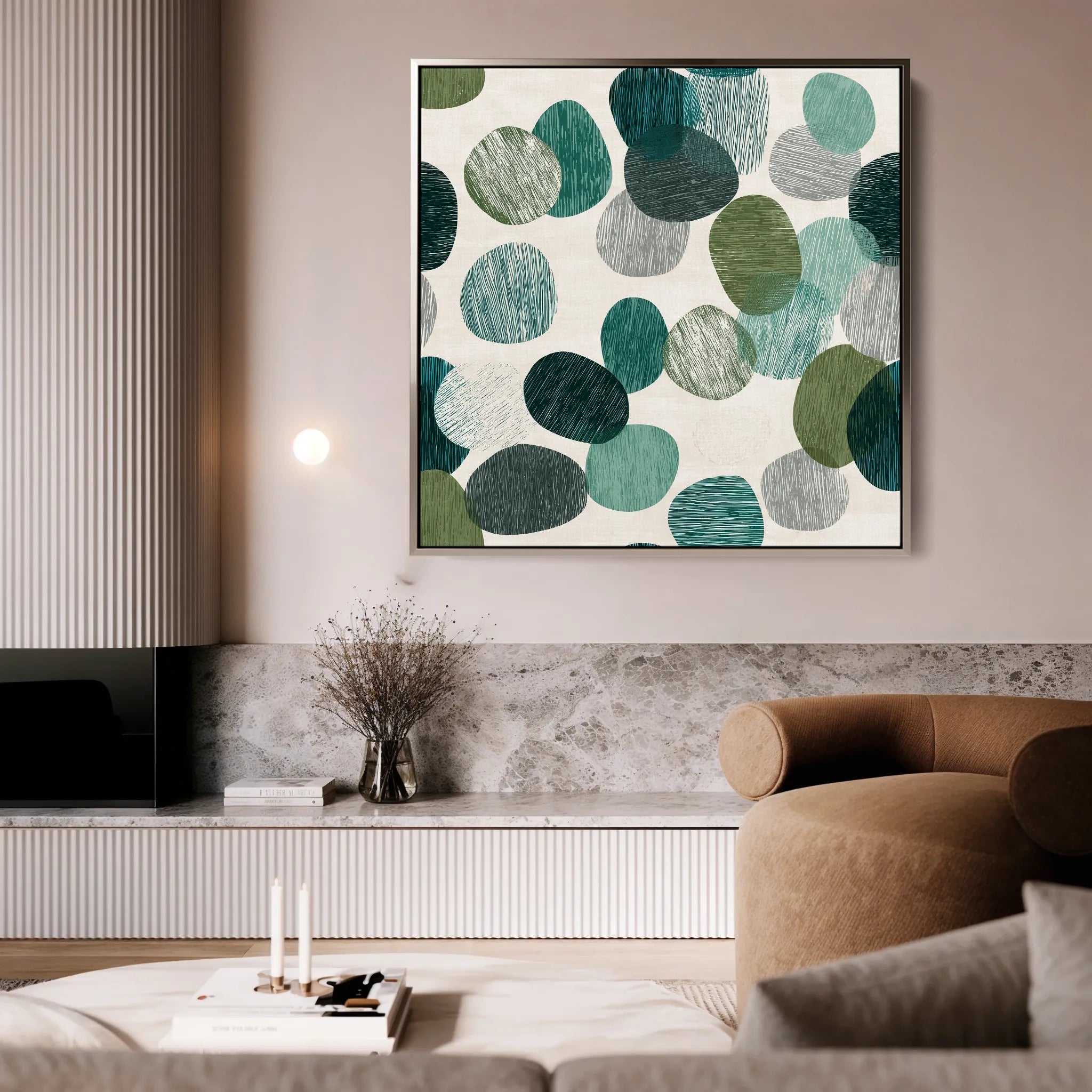 Abstract 1341 Canvas Art 16" x 16" / 40 x 40 cm / Black