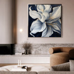 Floral 1341 Canvas Art 16" x 16" / 40 x 40 cm / Black