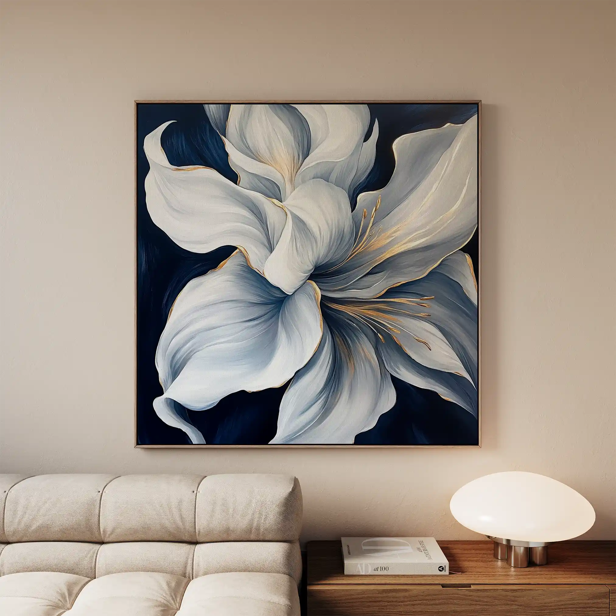 Floral 1341 Canvas Art 60 x 60 cm / Black