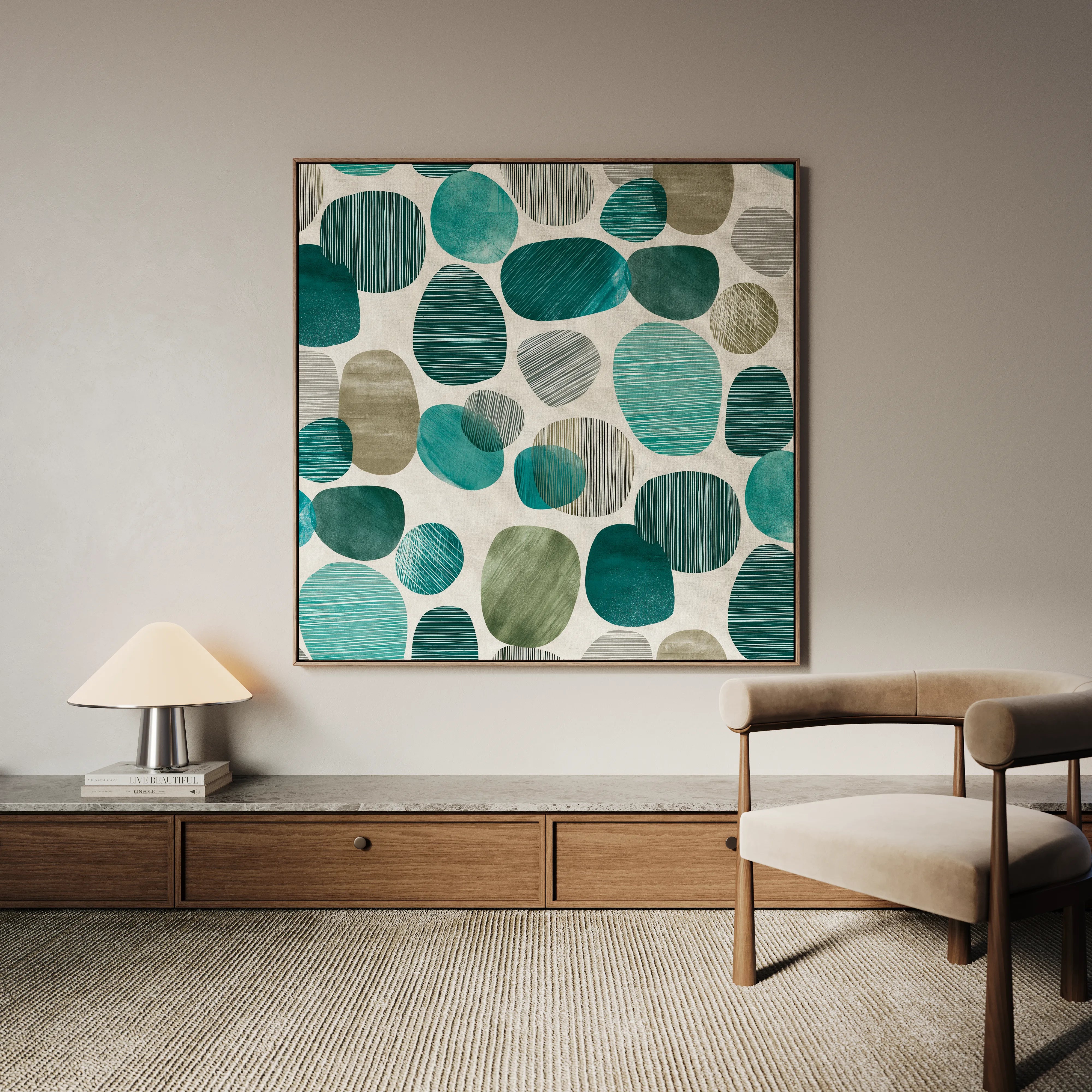 Abstract 1342 Canvas Art 16" x 16" / 40 x 40 cm / Black