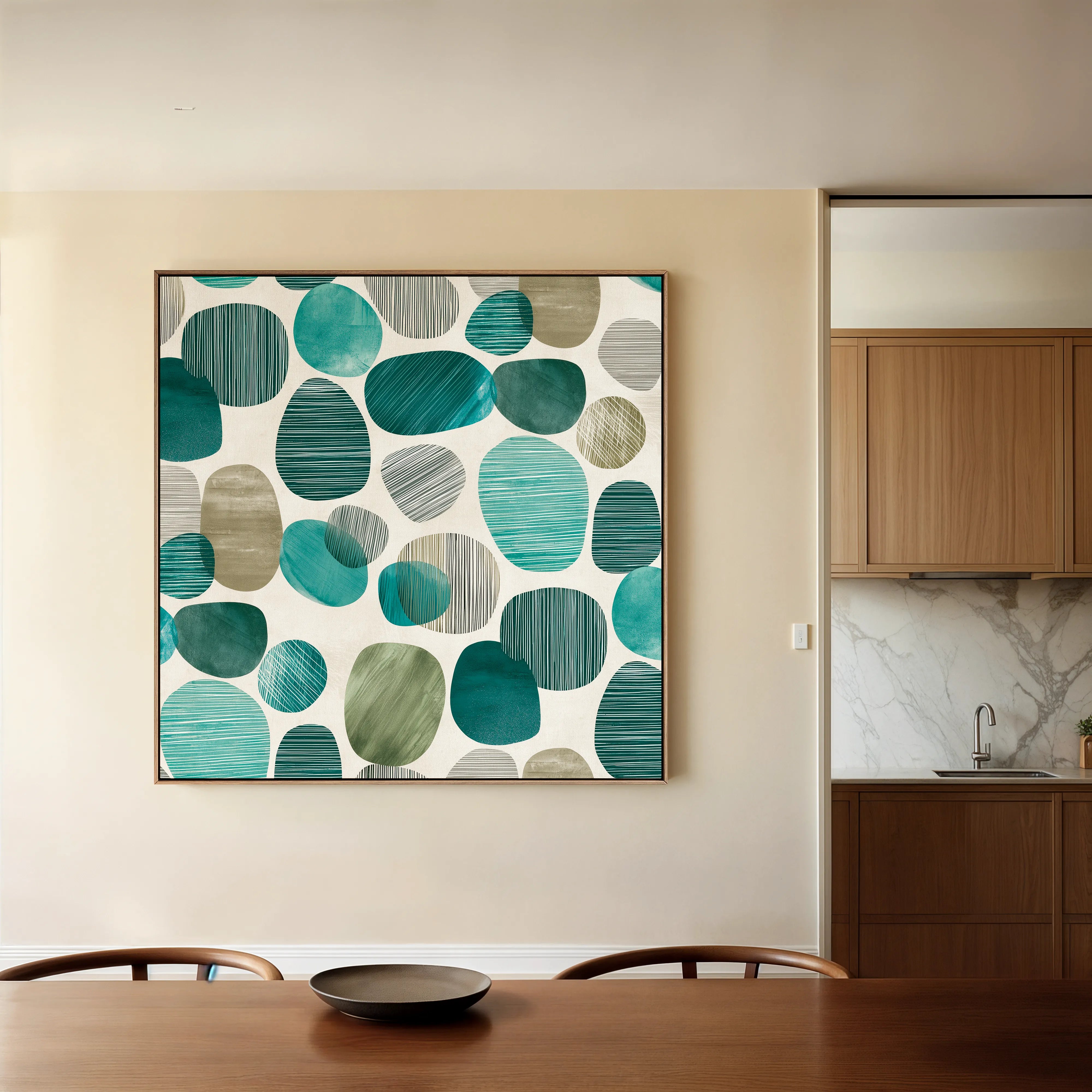 Abstract 1342 Canvas Art 16" x 16" / 40 x 40 cm / Black
