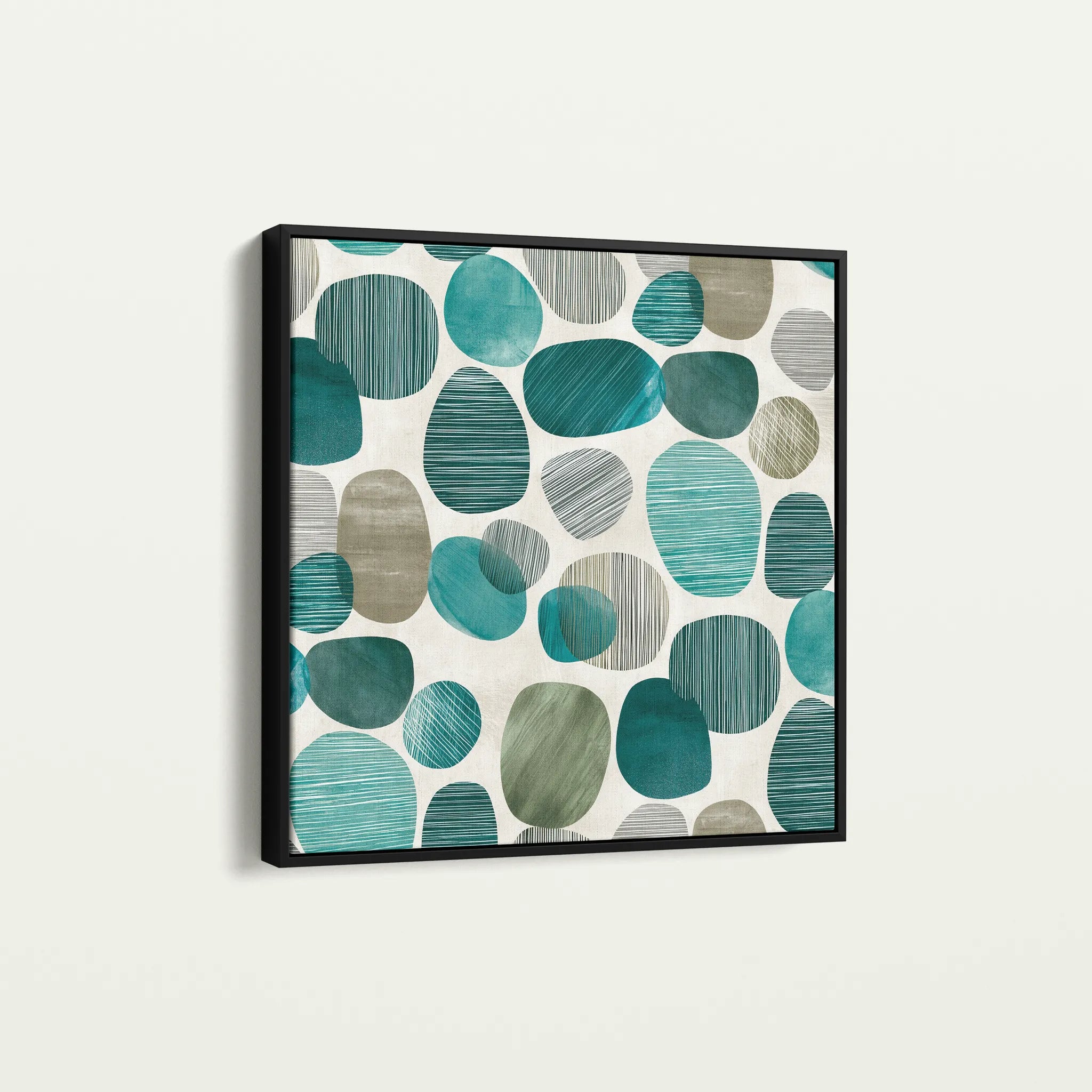 Abstract 1342 Canvas Art 16" x 16" / 40 x 40 cm / Black