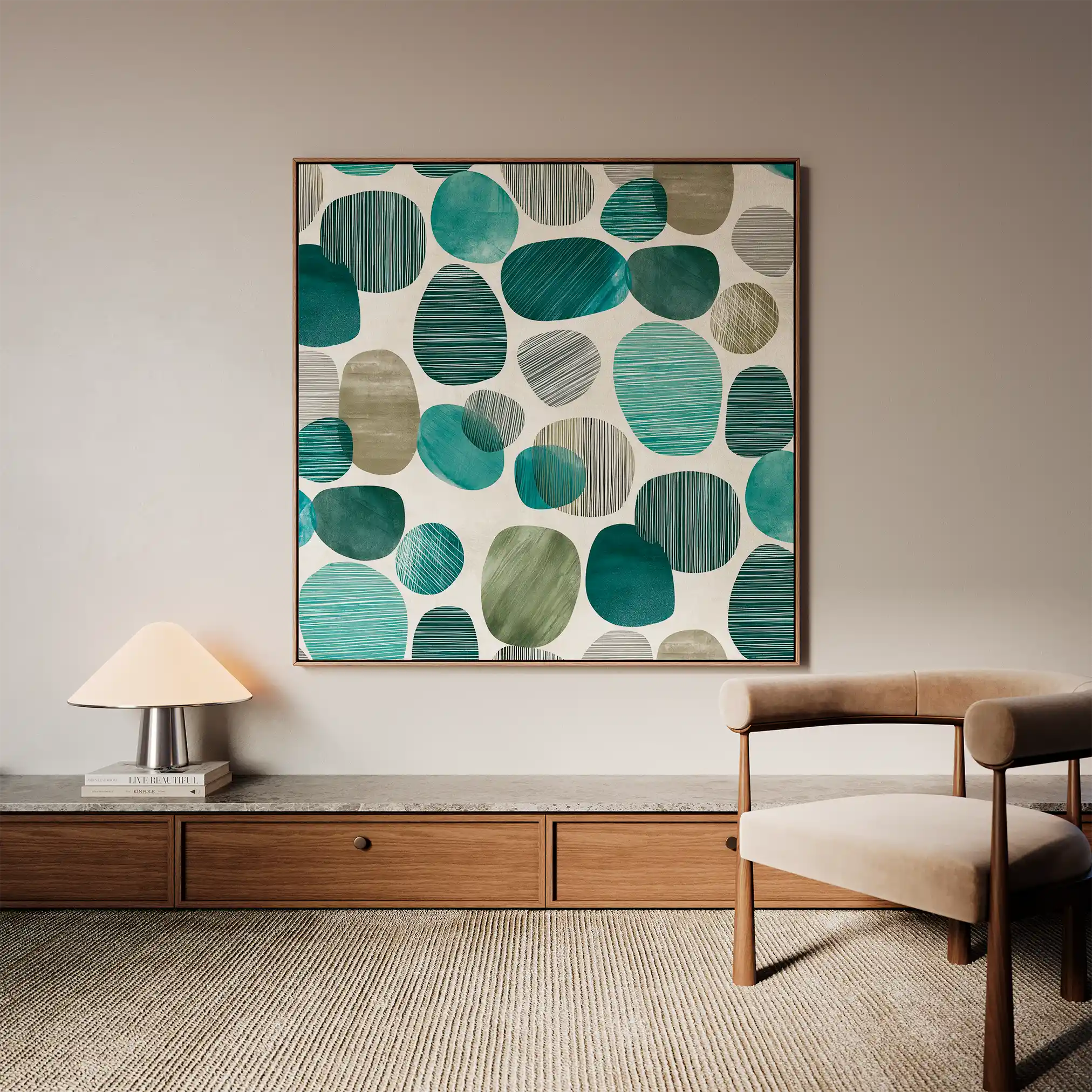 Abstract 1342 Canvas Art 60 x 60 cm / Black