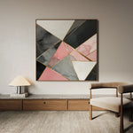 Abstract 1343 Canvas Art 16" x 16" / 40 x 40 cm / Black