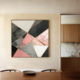 Abstract 1343 Canvas Art 16" x 16" / 40 x 40 cm / Black